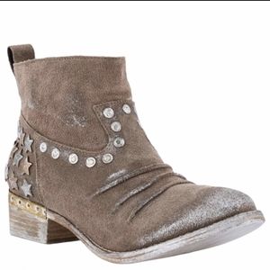 MIA Limited Edition Marrshall Taupe Star Studded  Suede Distressed Booties